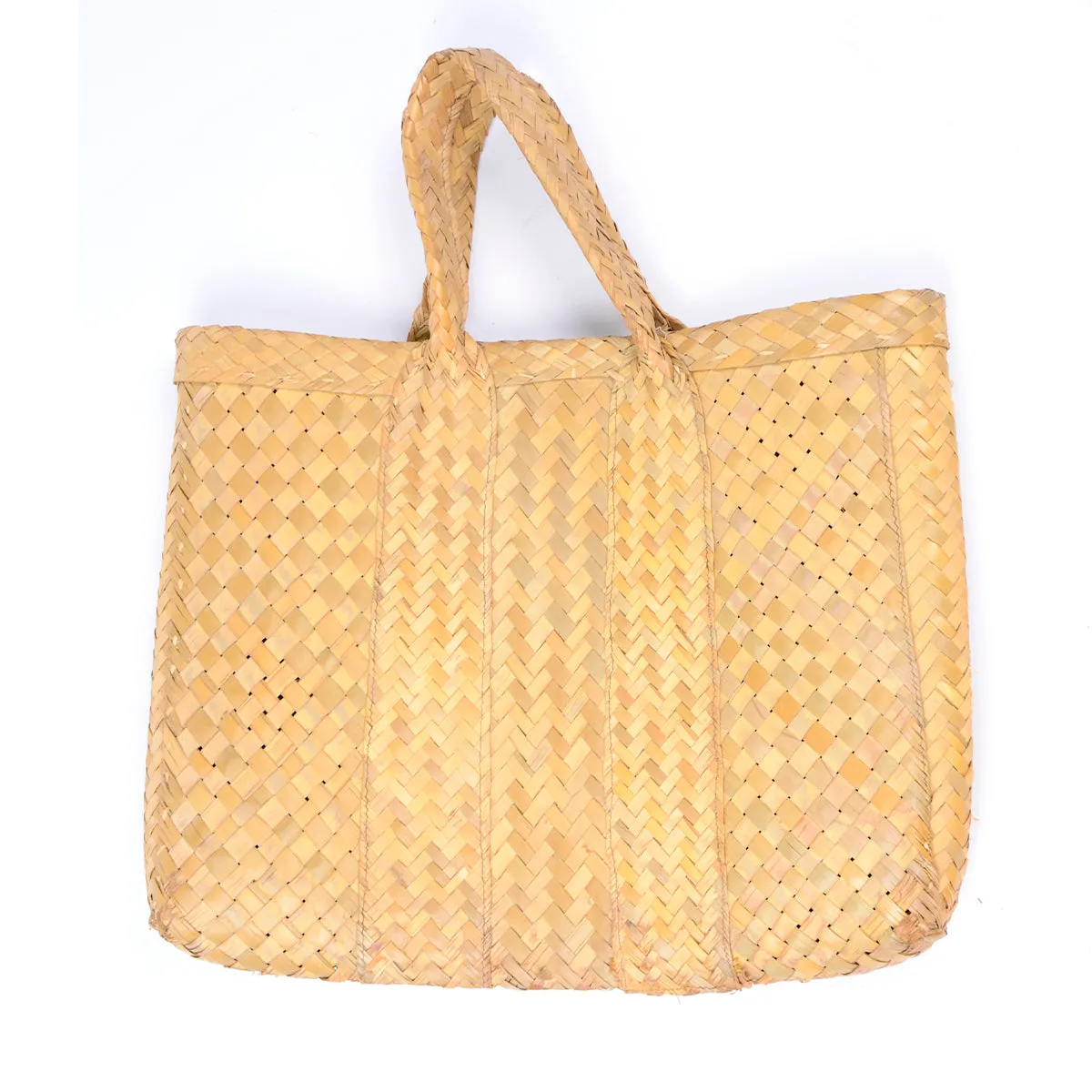 1960s Woven Straw Bahamas Embroidered Tote Bag