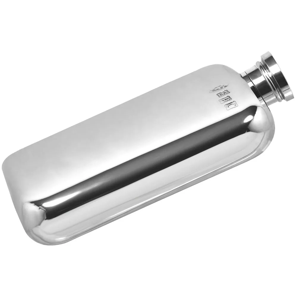 4oz Plain Curved Edge Pewter Hip Flask