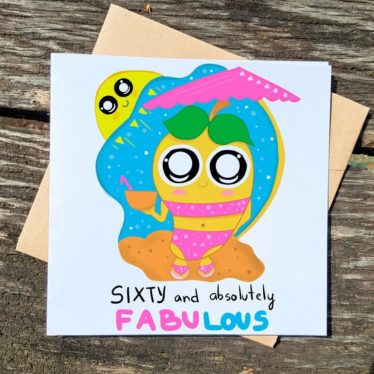 Absolutely Fabulous 60th Birthday Card, Personalized Funny Bday for Her, Custom Name & Message, 60th Birthday Postcard