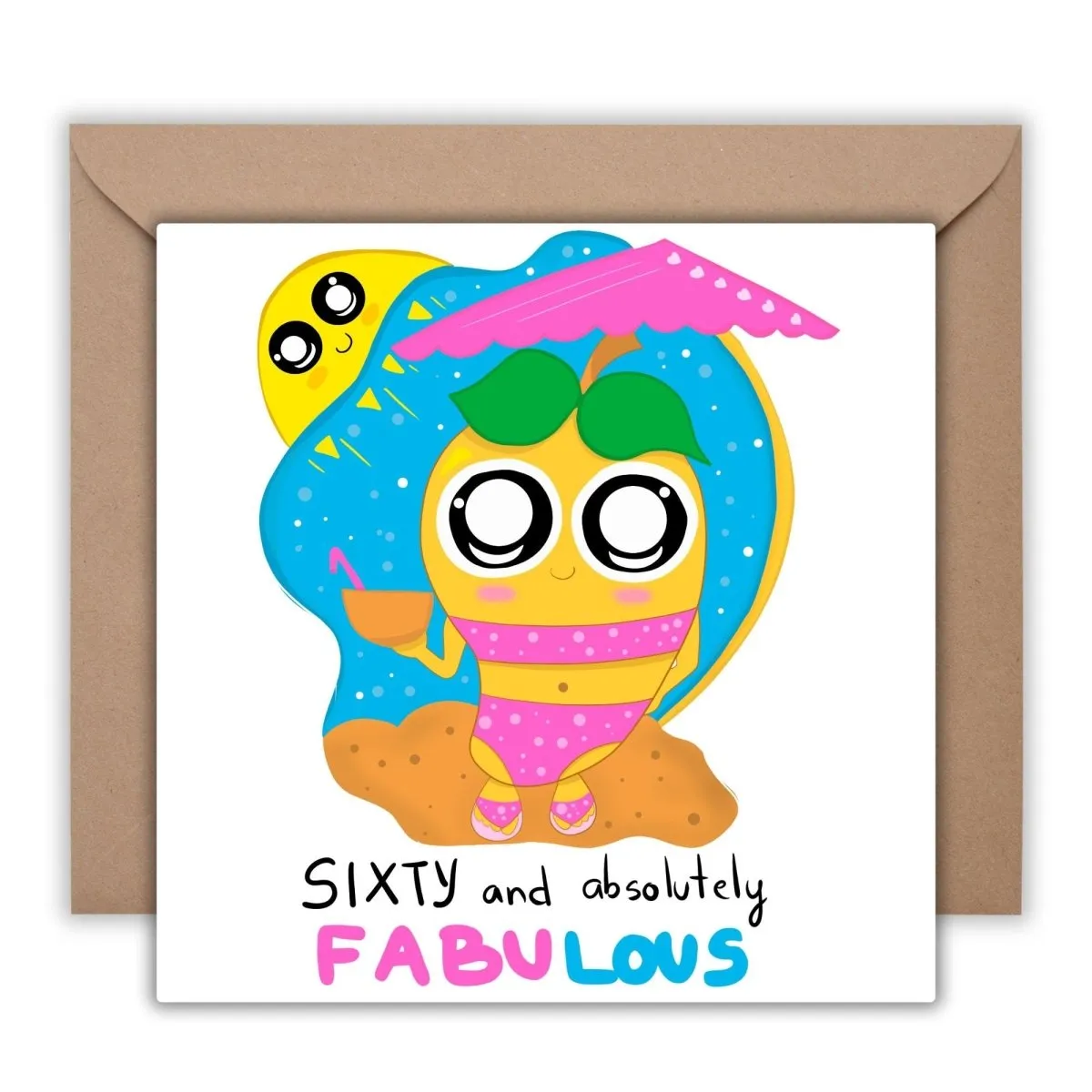 Absolutely Fabulous 60th Birthday Card, Personalized Funny Bday for Her, Custom Name & Message, 60th Birthday Postcard