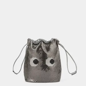 AH Drawstring Pouch Eyes in Anthracite Metal Mesh