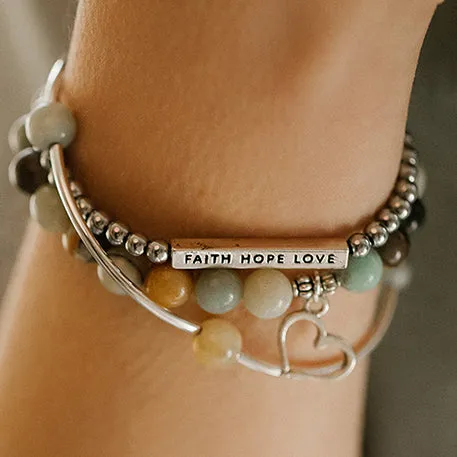 Anchor | Stone Beaded Charm Bracelet | Labradorite