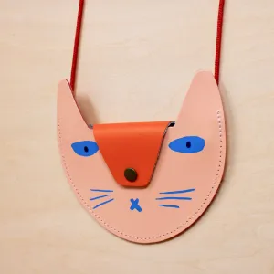 Ark's Cat Pocket Purse in Pink/ Orange