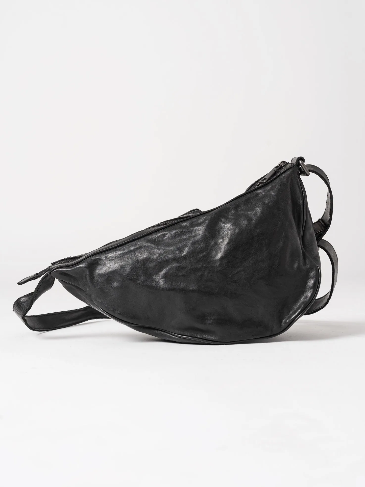 Asymmetrical Leather Sling Bag