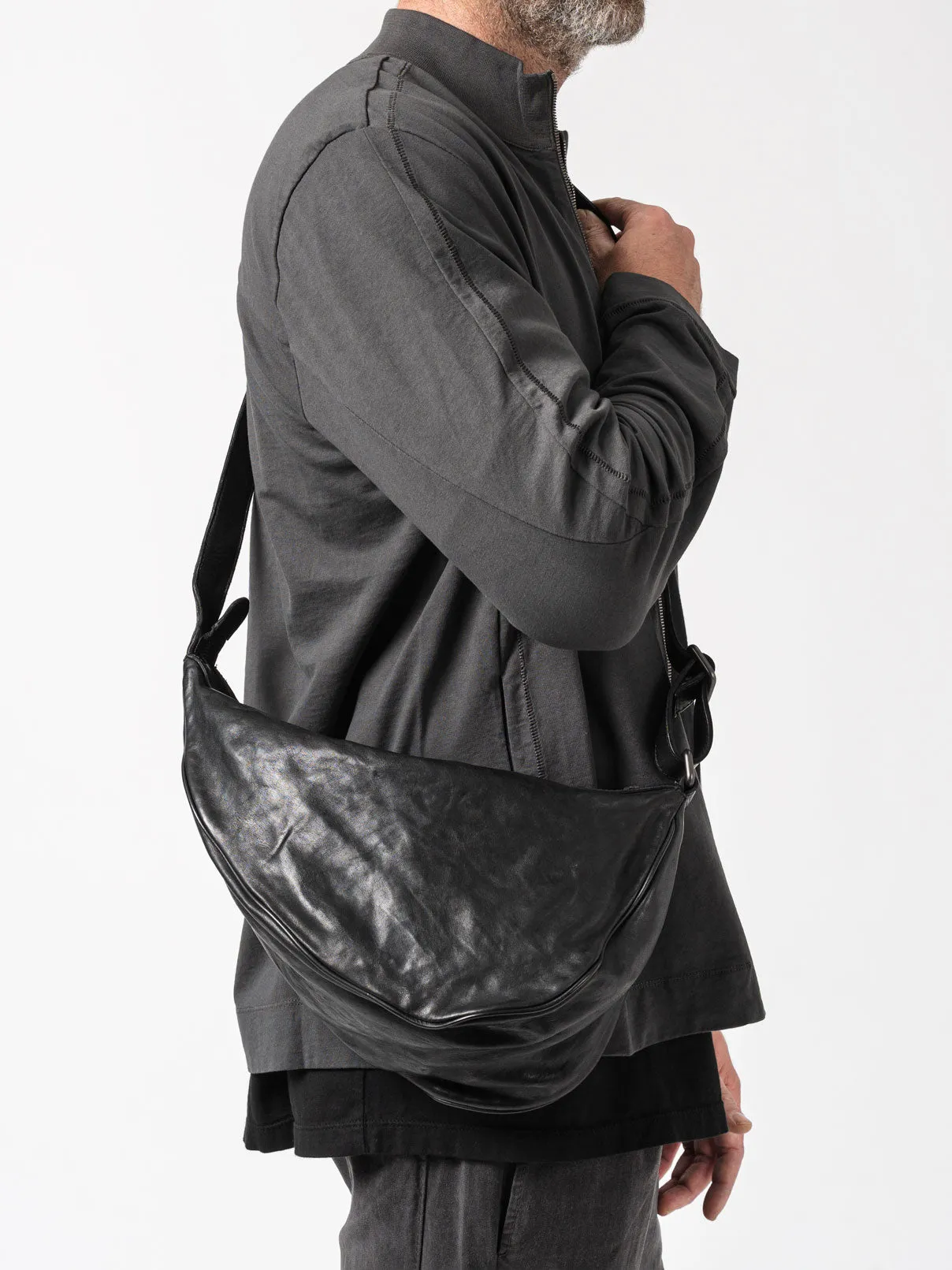 Asymmetrical Leather Sling Bag