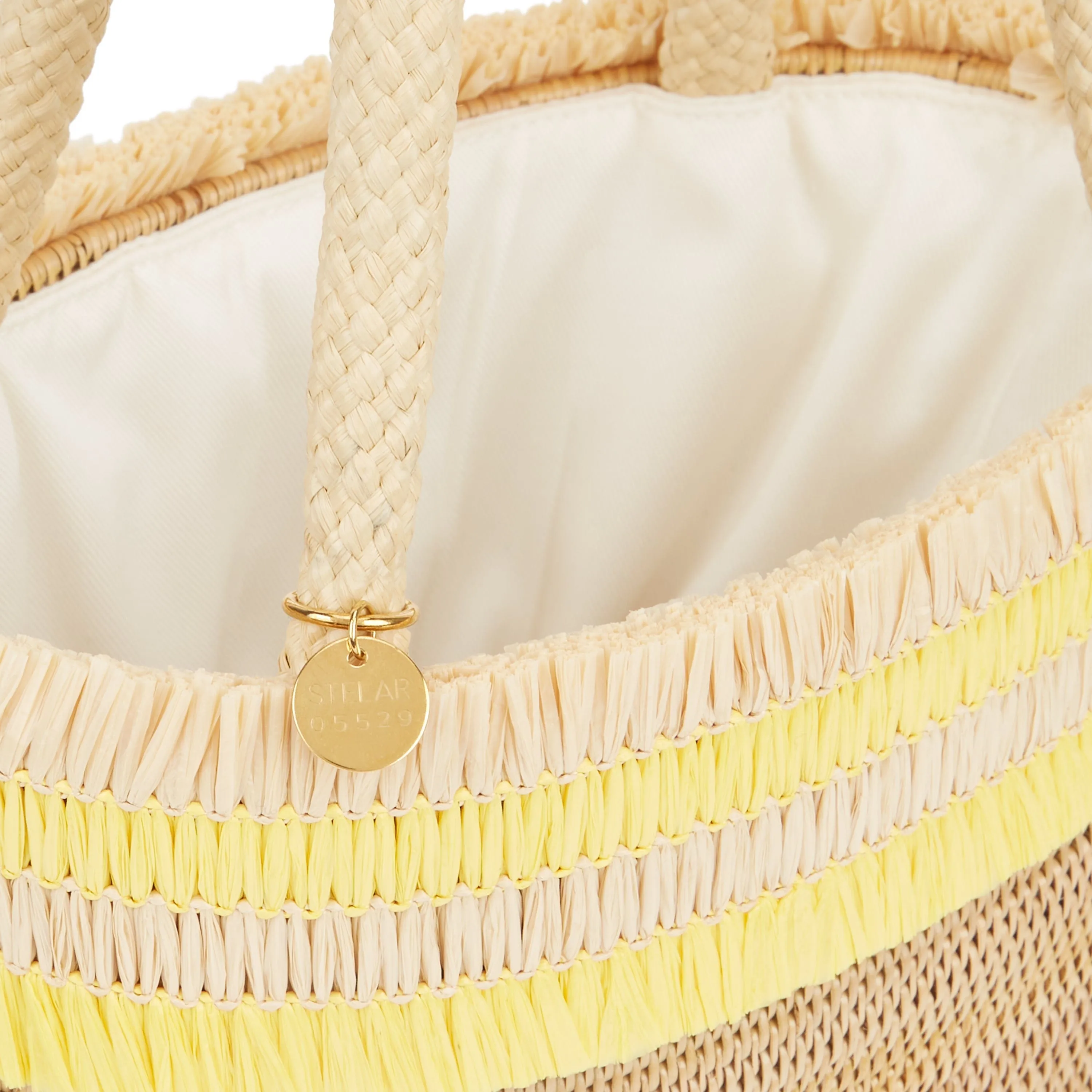 Ayu Handwoven Atta Vegan Bucket Bag | Natural & Sunshine Yellow