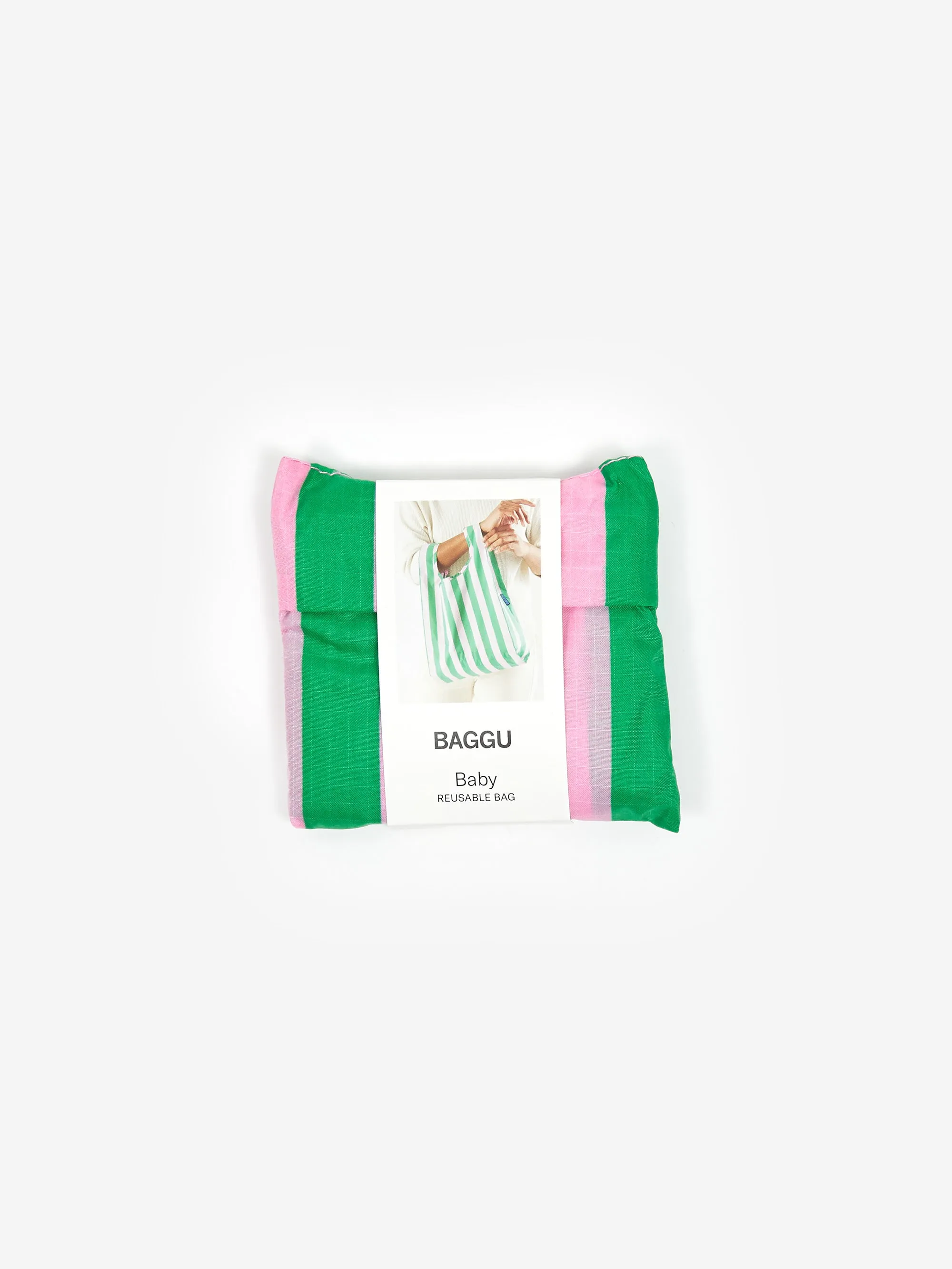 BAGGU Baby Baggu - Pink Green Awning Stripe