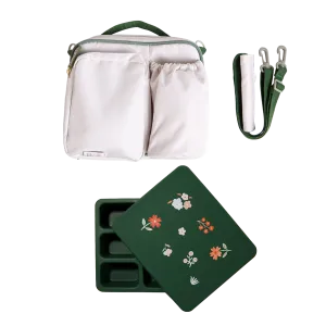 Bento and Lunch Bag Set Neutral with Mini Floral