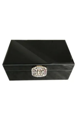 Bevelled Edge Black Glass Box