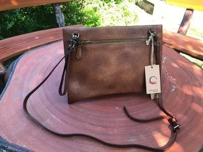 Big Handcrafted Leather Clutch Bag, Shoulder Bag