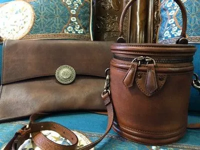 Big Handcrafted Leather Clutch Bag, Shoulder Bag