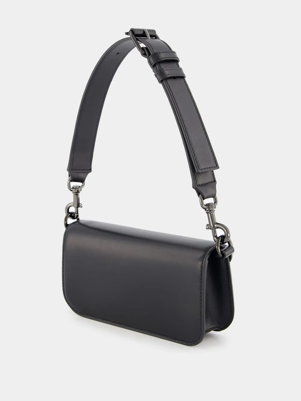 Black Mini Locò Crossbody Calfskin Bag