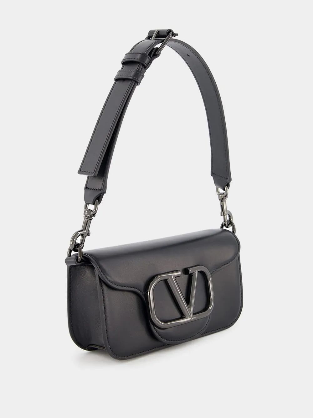 Black Mini Locò Crossbody Calfskin Bag