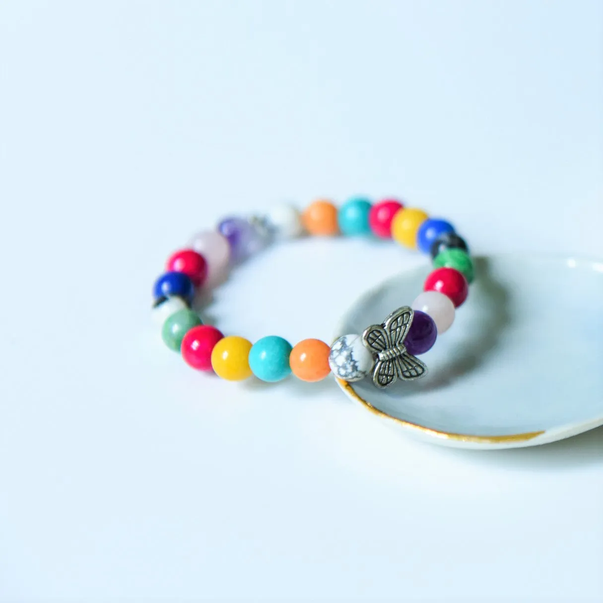 Butterfly | Stone Beaded Bracelet - Multi