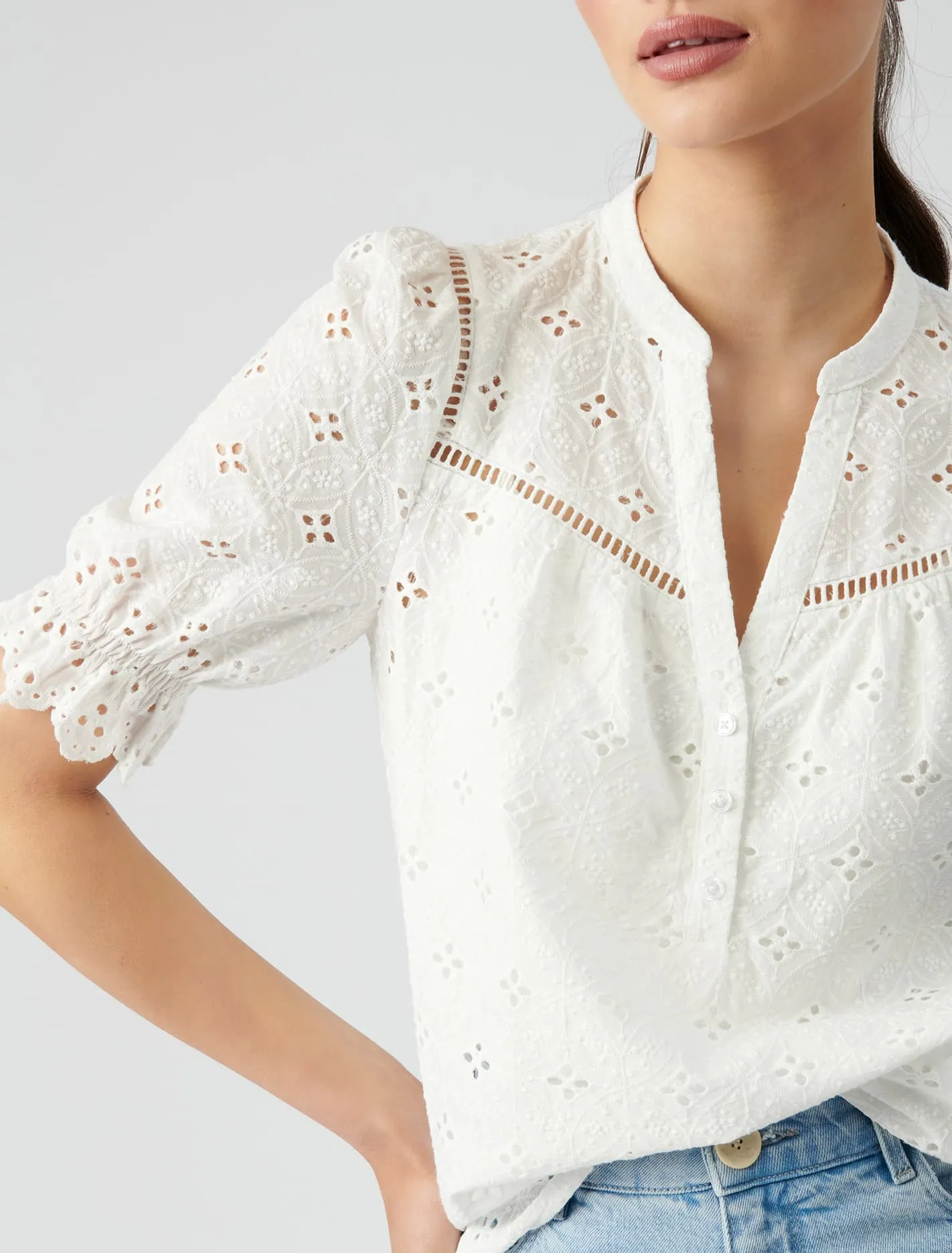 Callie Broderie Blouse