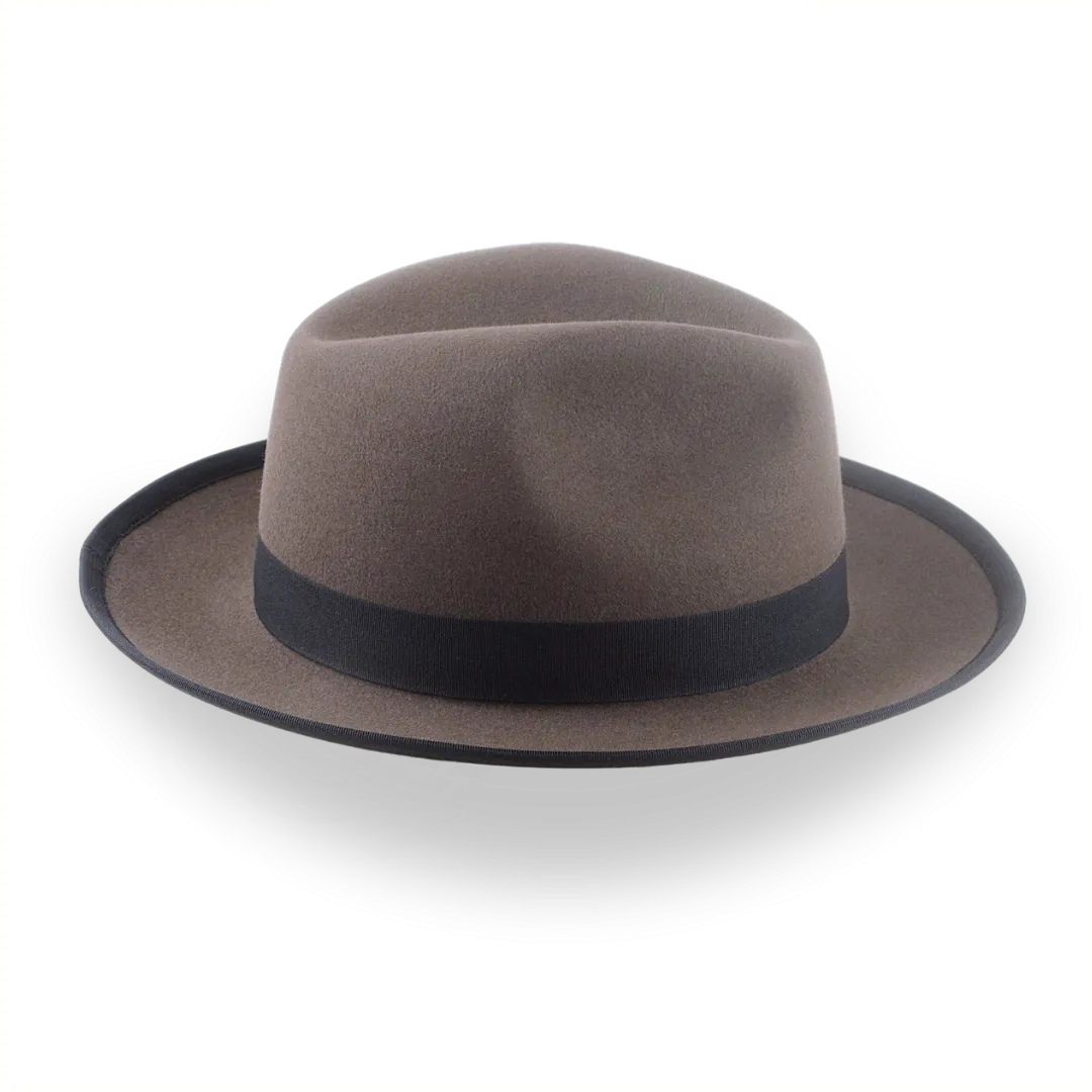 Caribou Grey Wide Brim Fedora Hat For Men in Premium Fur Felt | The Thiago