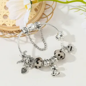 Cartoon Style Silver Color Charm  With Elephant, Bees Pendant Bracelets For Women