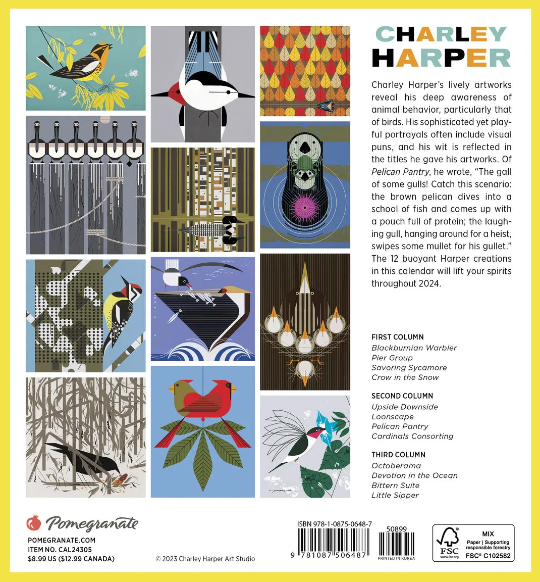 Charley Harper 2024 Mini Wall Calendar