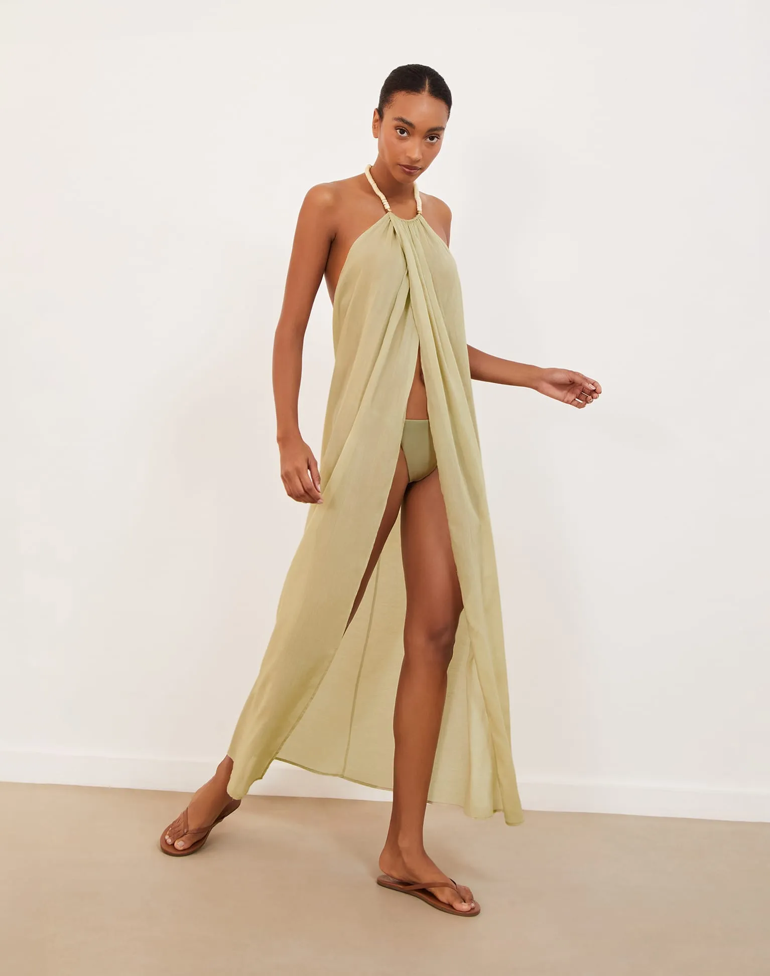 Cloe Long Cover Up - Olivine