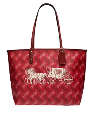 Coach Reversible City Tote With Horse and Carriage Print