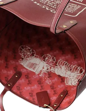 Coach Reversible City Tote With Horse and Carriage Print