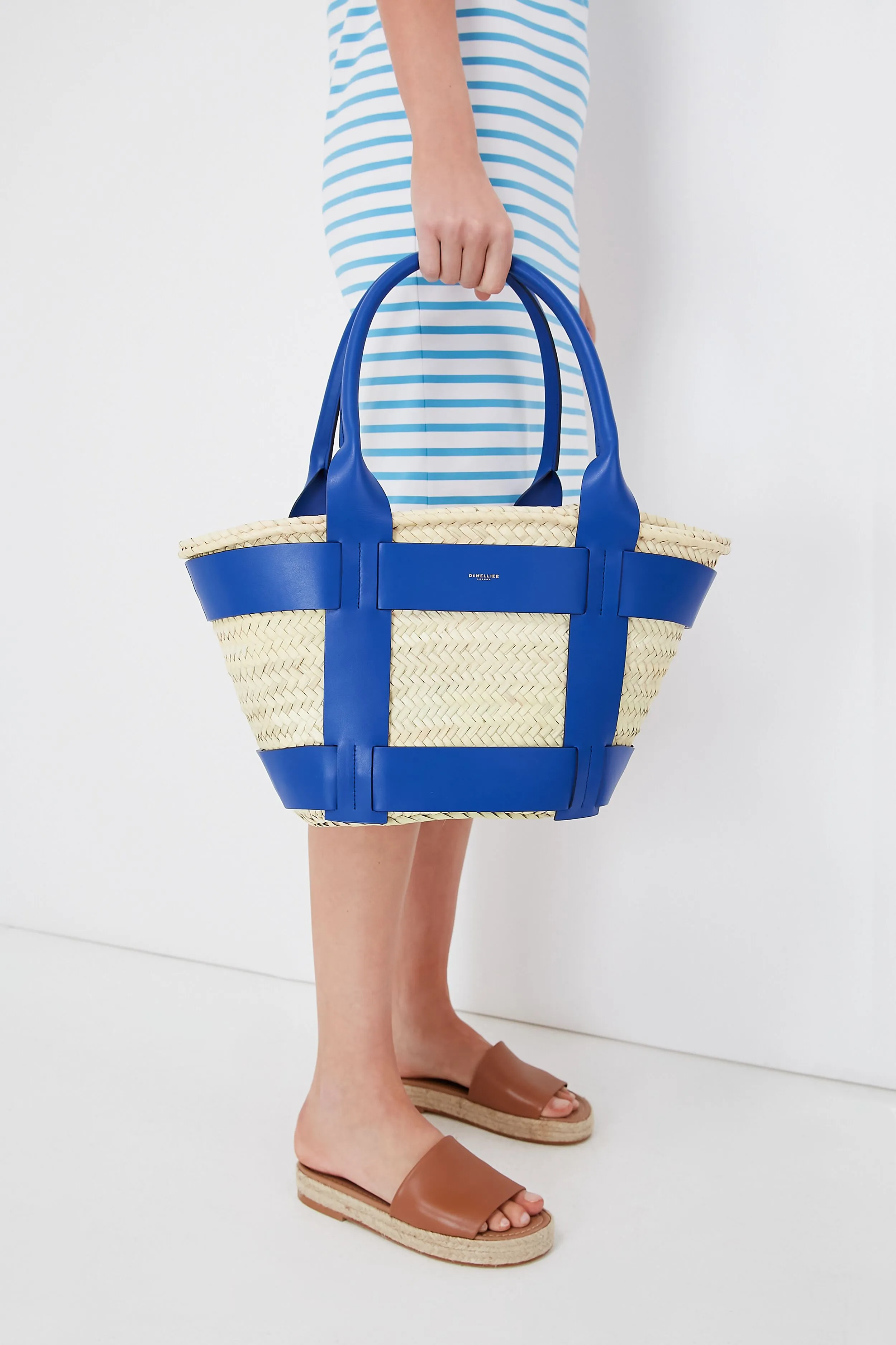 Cobalt Blue Natural Raffia Santorini Bag