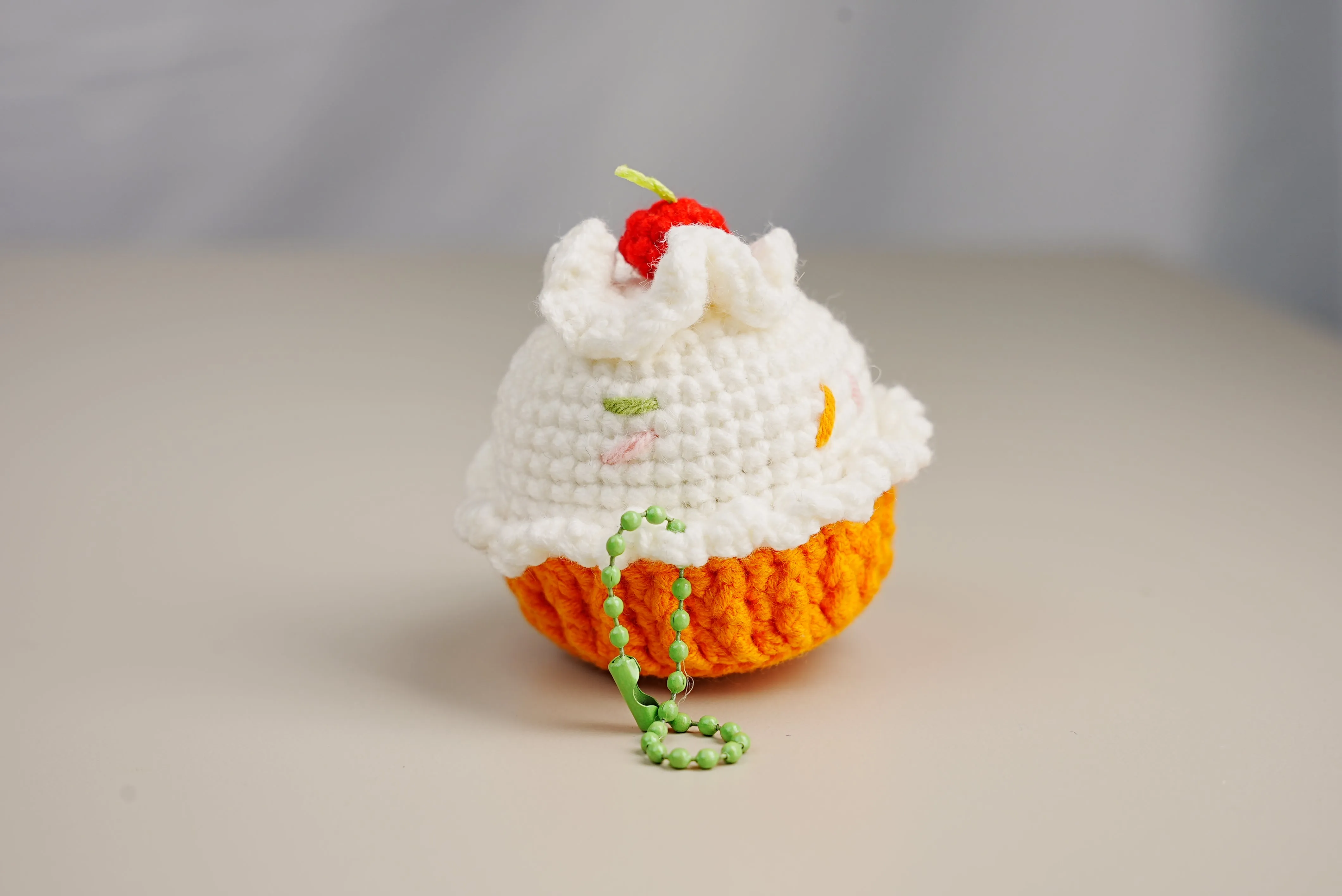 Cupcake Delight Crochet Keychain