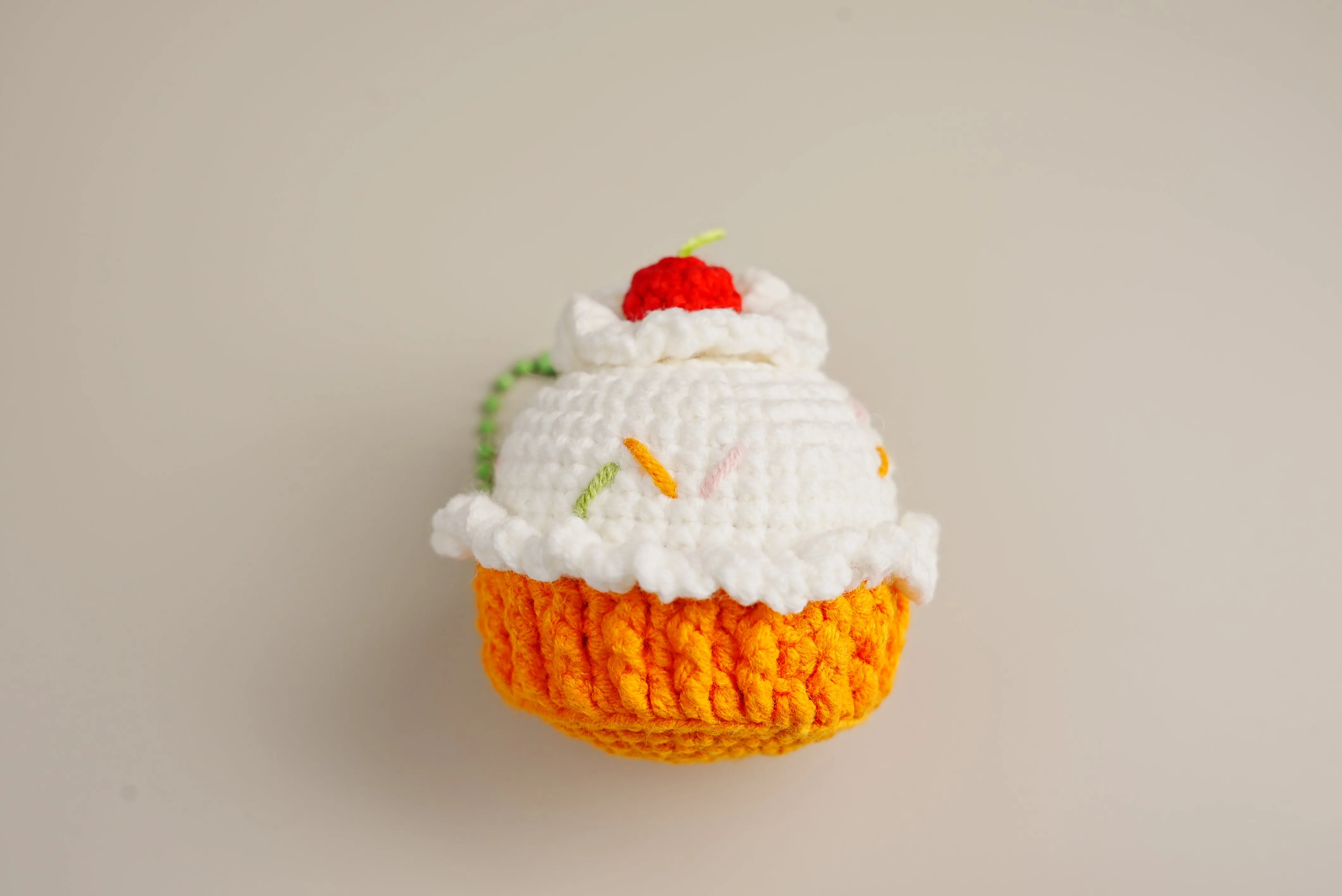 Cupcake Delight Crochet Keychain