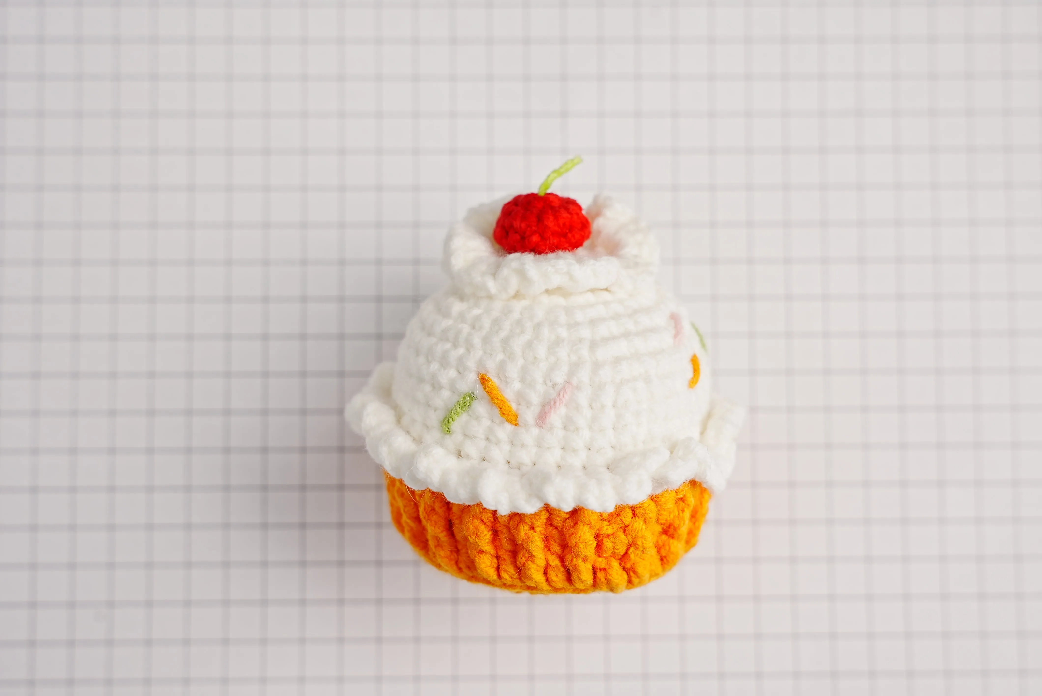 Cupcake Delight Crochet Keychain