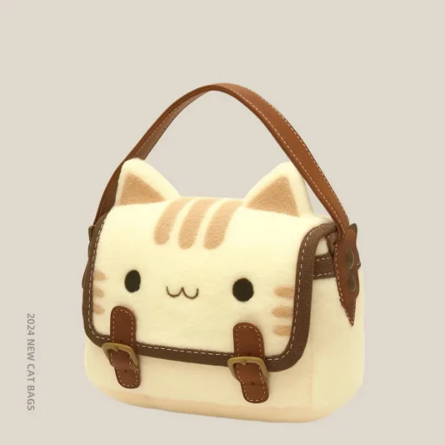 Cute Cat Plush Crossbody Bag