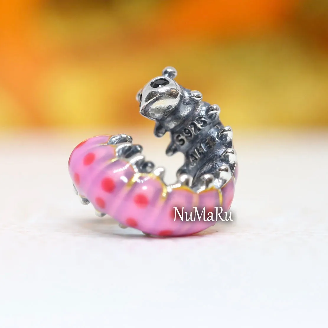 Cute Curled Caterpillar Charm 790762C01