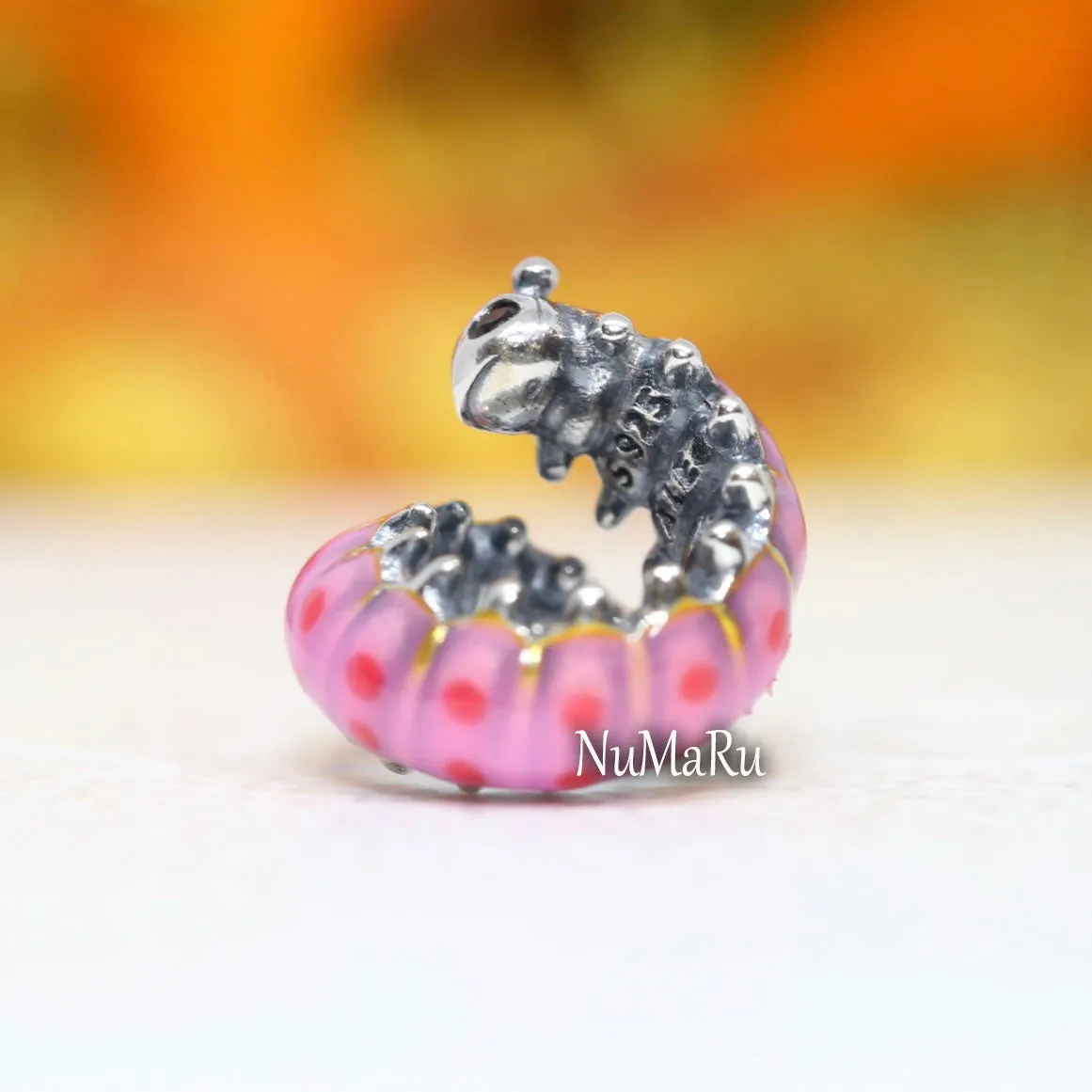 Cute Curled Caterpillar Charm 790762C01