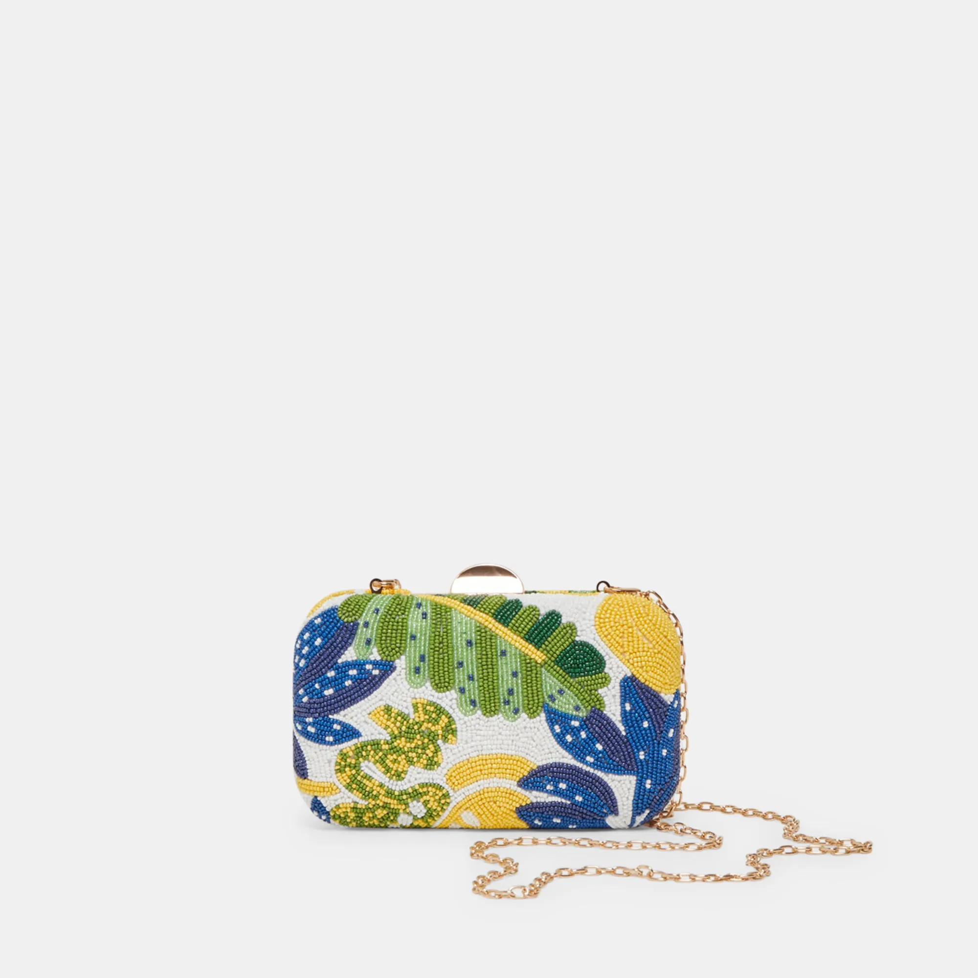 DAISY CLUTCH BLUE MULTI BEADED