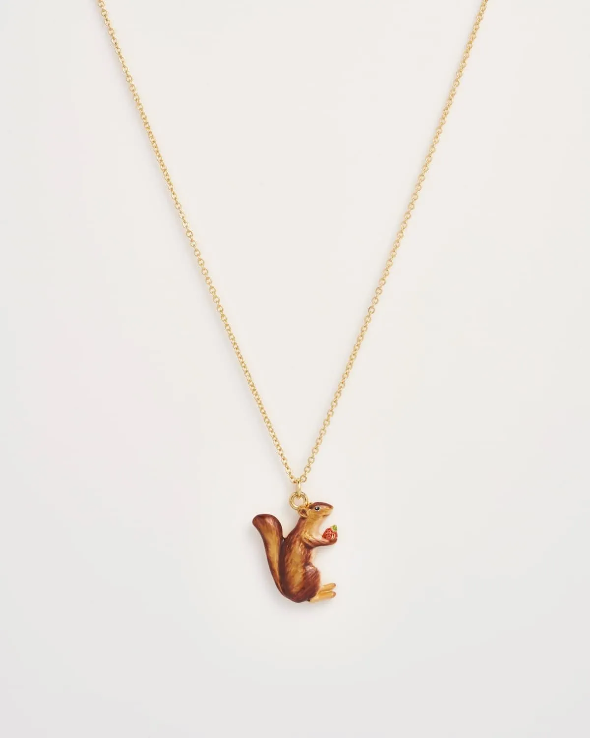 Enamel Cheeky Squirrel Short Necklace