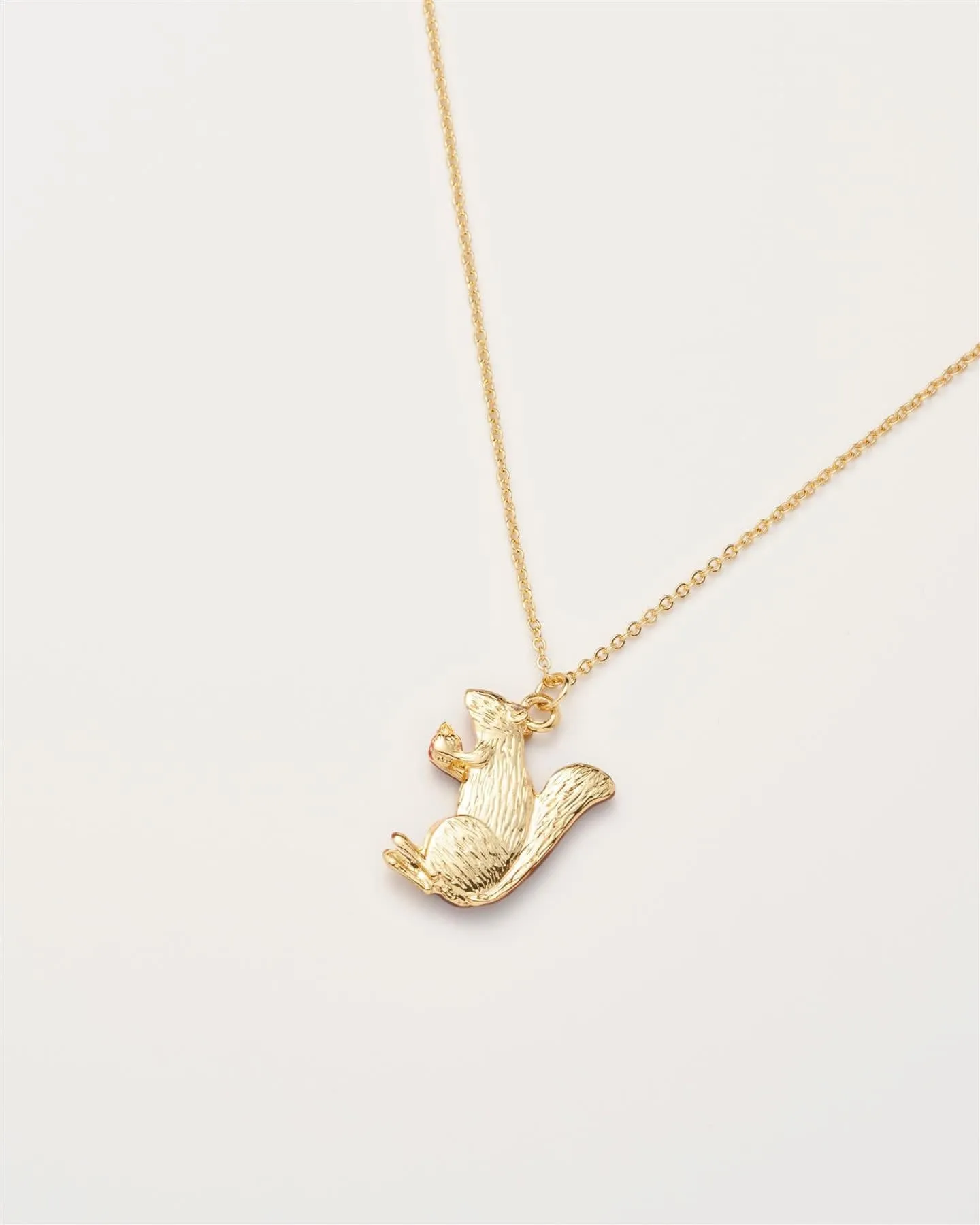 Enamel Cheeky Squirrel Short Necklace