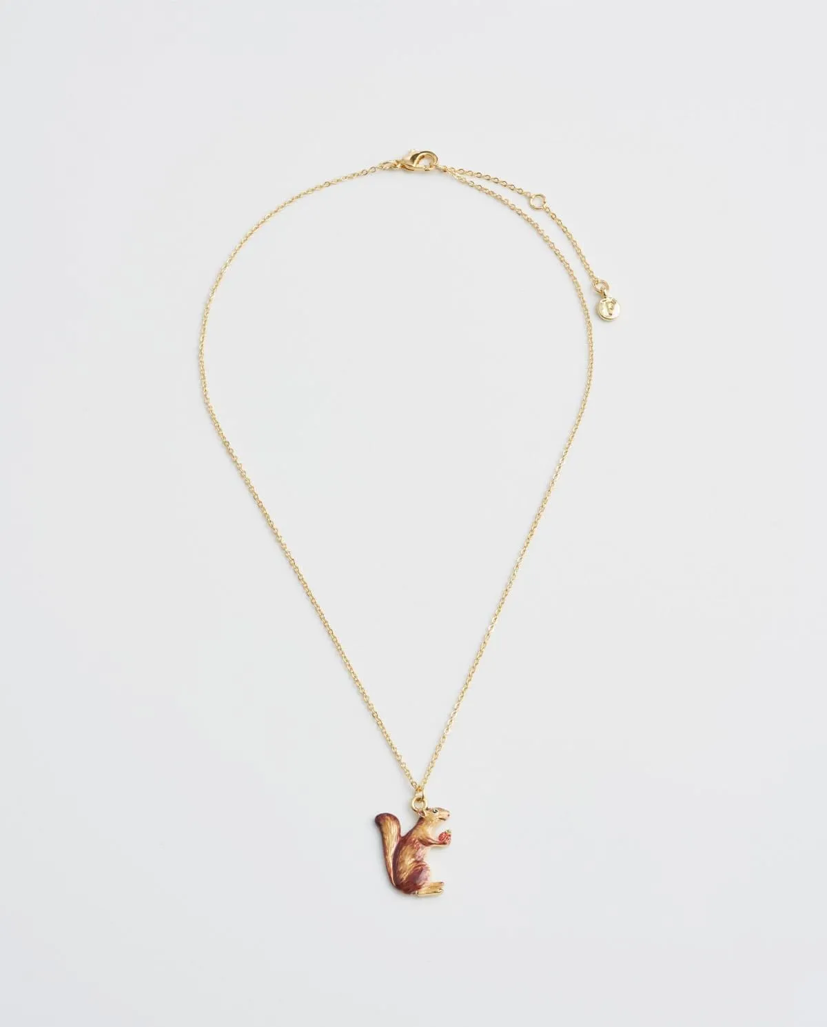 Enamel Cheeky Squirrel Short Necklace