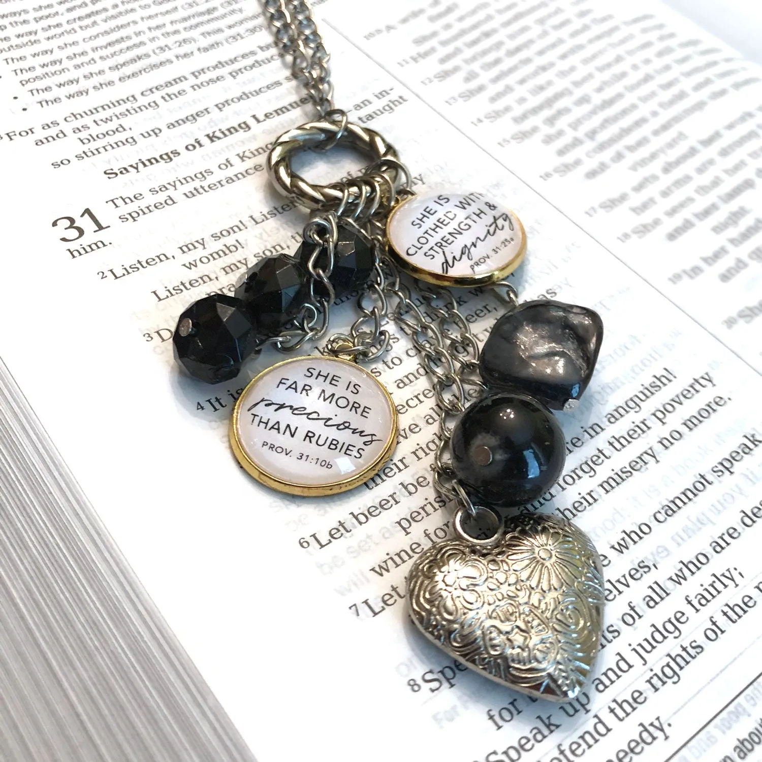 Encouragement Scriptures - Set of 12 Encouraging Bible Verse Charms for Christian Jewelry Making – Bulk Bracelet Charms