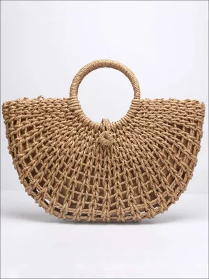 Girls Fashion Wicker Retro Beach Handbag