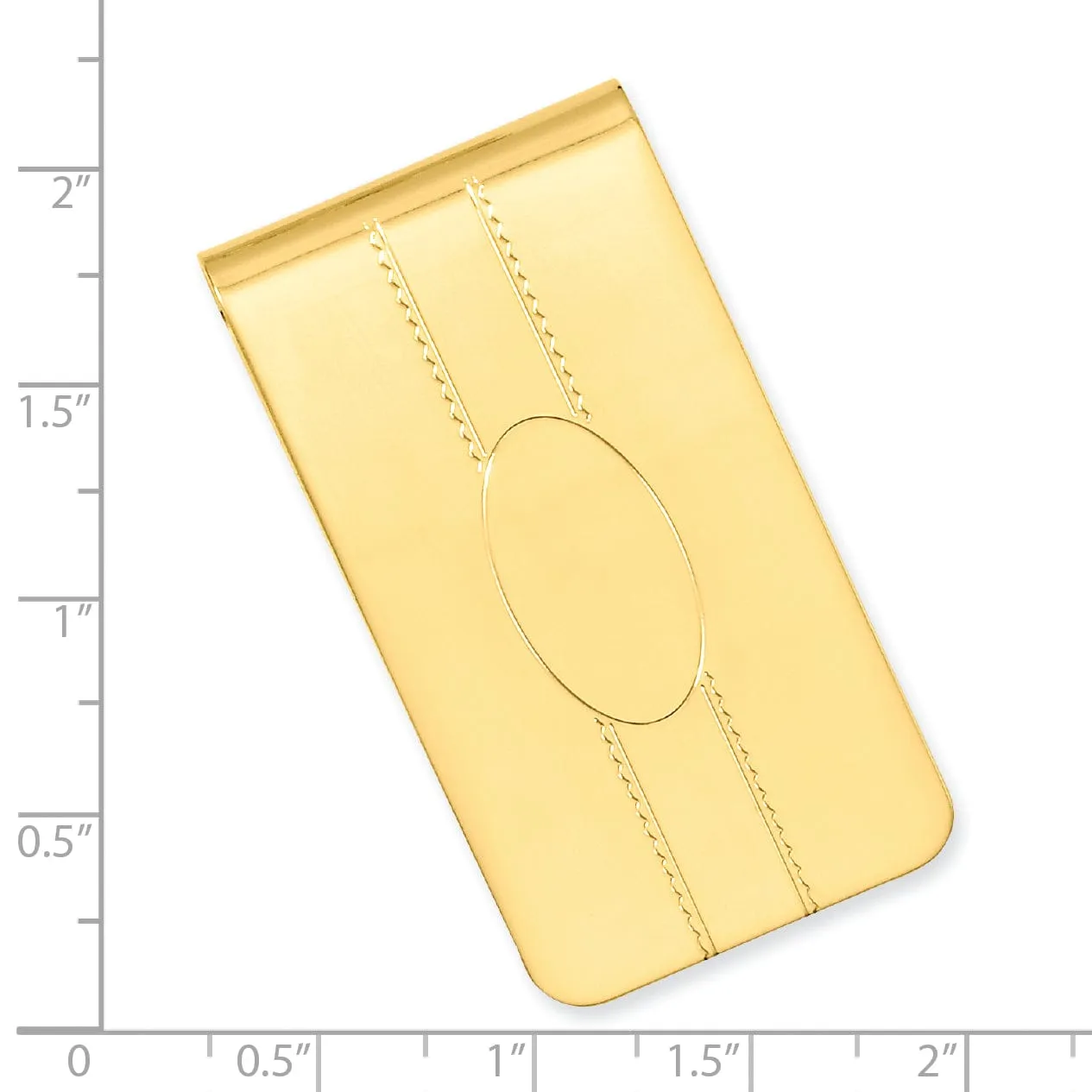 Gold Plated Engravable Oval Center Money Clip