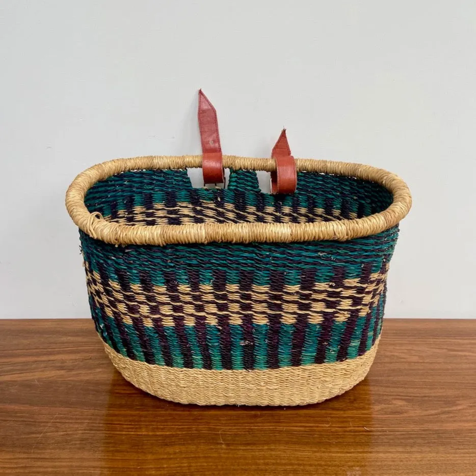 Handcrafted Blue Bike Basket