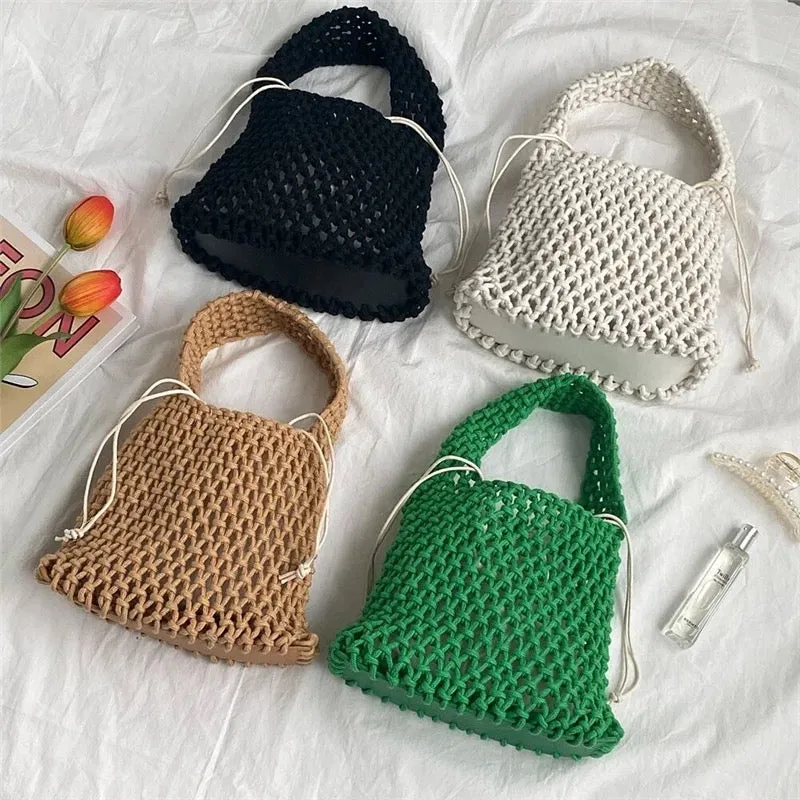 Handmade Summer Crochet Woven Mesh Bag - Assorted Colors