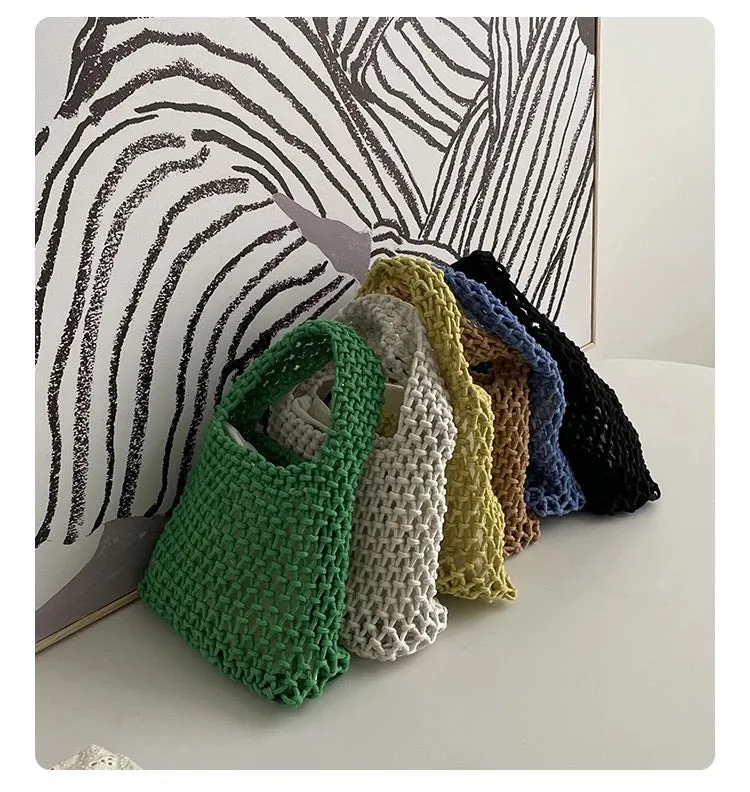 Handmade Summer Crochet Woven Mesh Bag - Assorted Colors