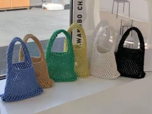 Handmade Summer Crochet Woven Mesh Bag - Assorted Colors