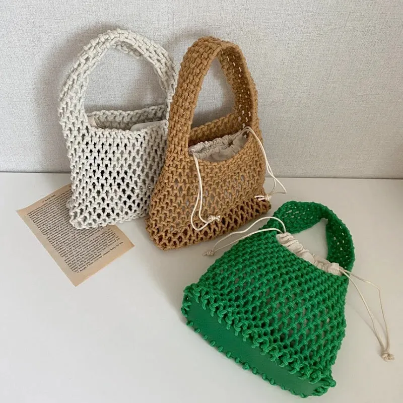 Handmade Summer Crochet Woven Mesh Bag - Assorted Colors