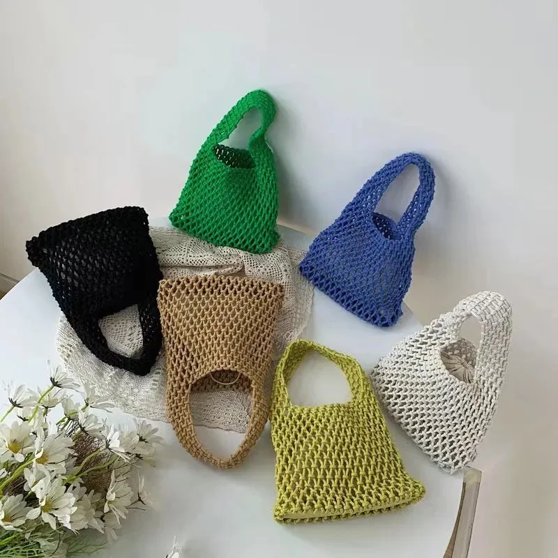 Handmade Summer Crochet Woven Mesh Bag - Assorted Colors