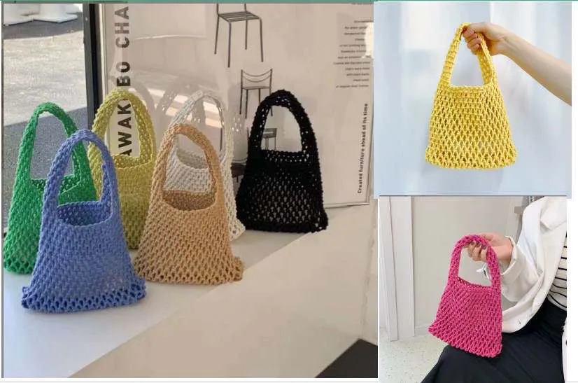 Handmade Summer Crochet Woven Mesh Bag - Assorted Colors