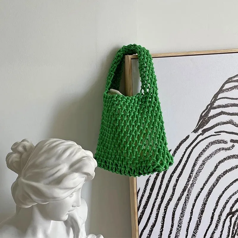 Handmade Summer Crochet Woven Mesh Bag - Assorted Colors