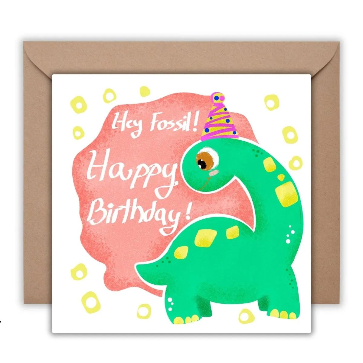 Happy Birthday You Old Fossil, Funny Greeting Card for Friends or Family