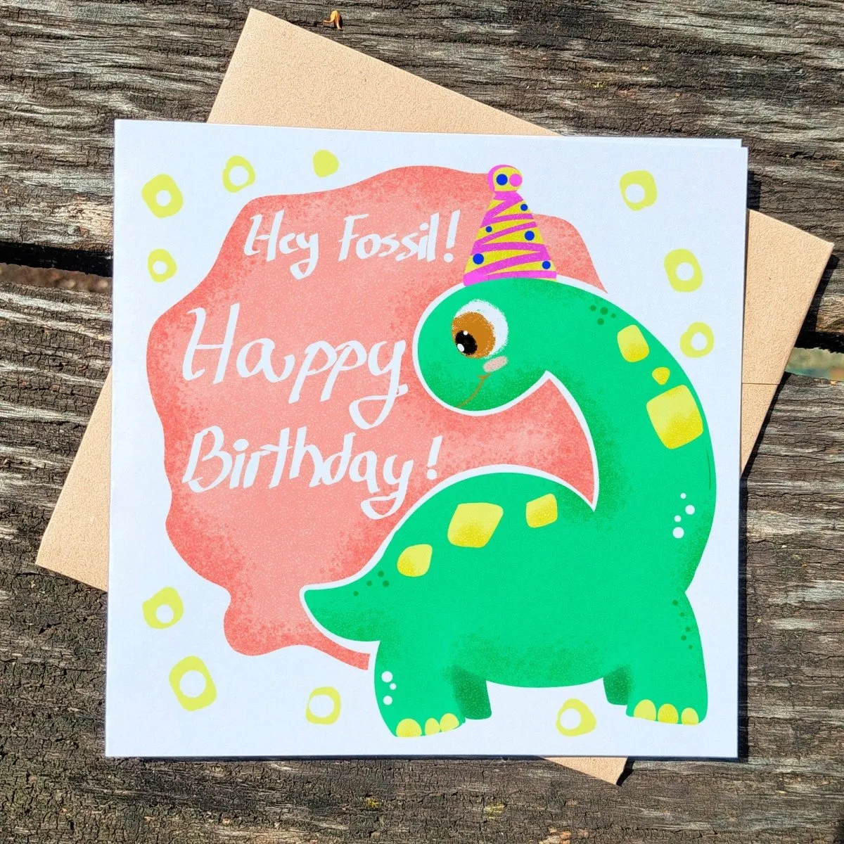 Happy Birthday You Old Fossil, Funny Greeting Card for Friends or Family