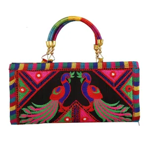 Heart Home Handcrafted Embroidered Women's Handbag (Multi) - CTHH10572